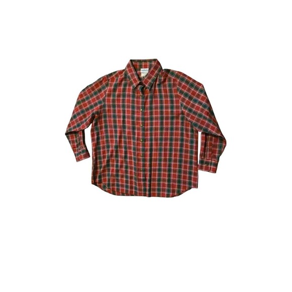 Vintage Bonworth M Petite 80's Christmas Red/Green Button Up Holiday - Picture 1 of 6